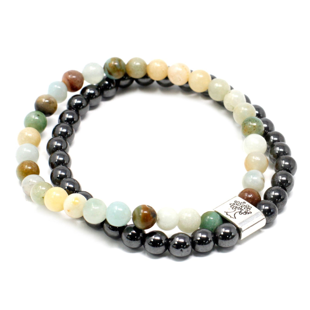 Pulsera de amazonita con cuentas magnéticas