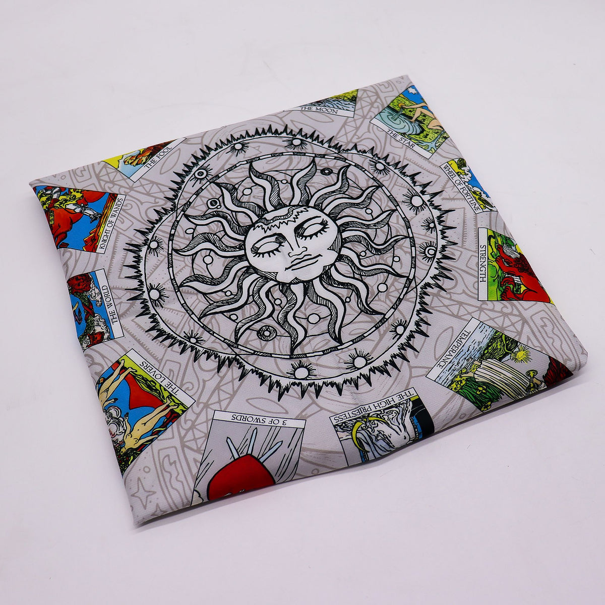 Paño para tarot · Árbol de la vida · 75 × 75 cm