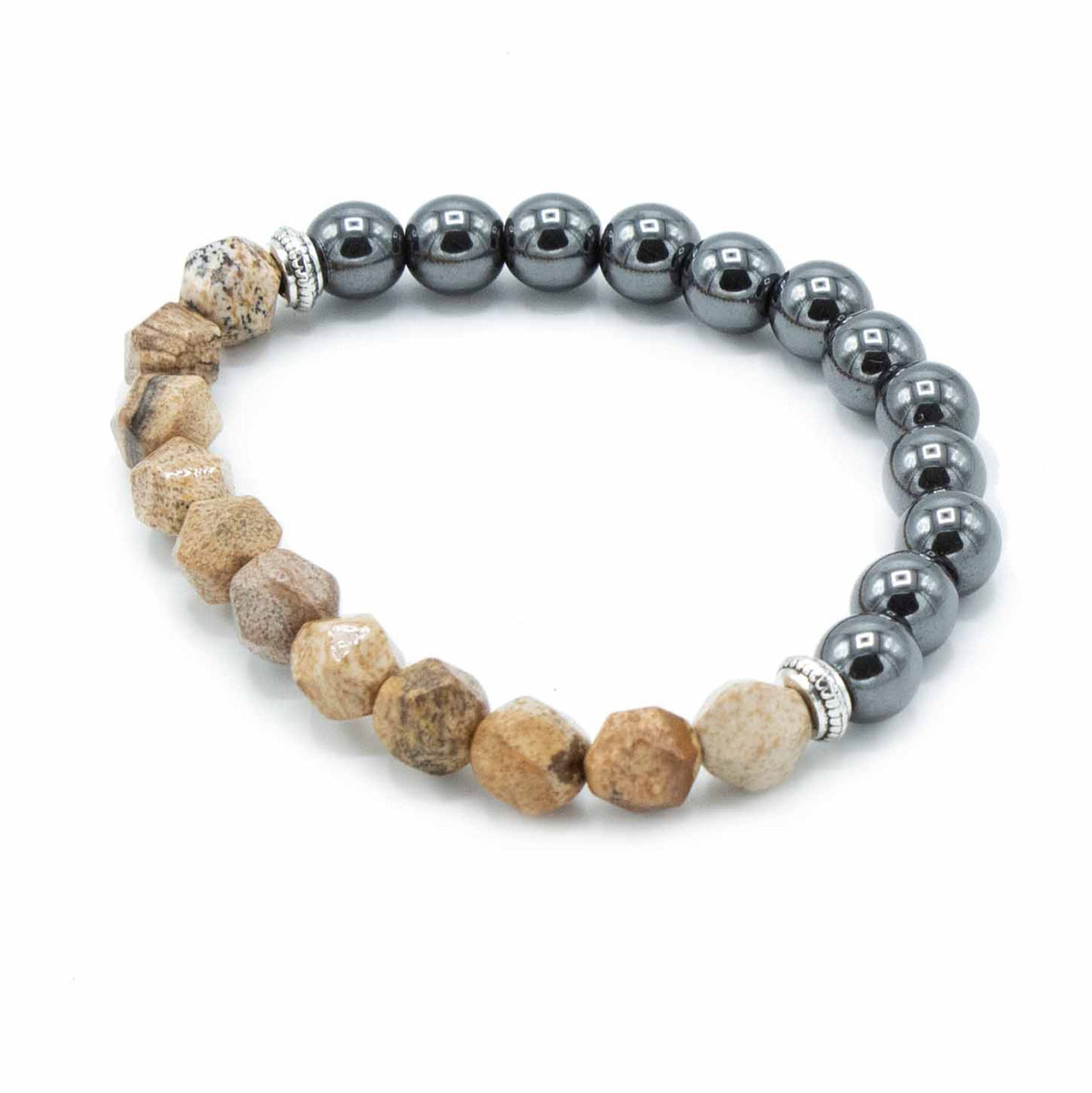 Pulsera de jaspe rayado tallada