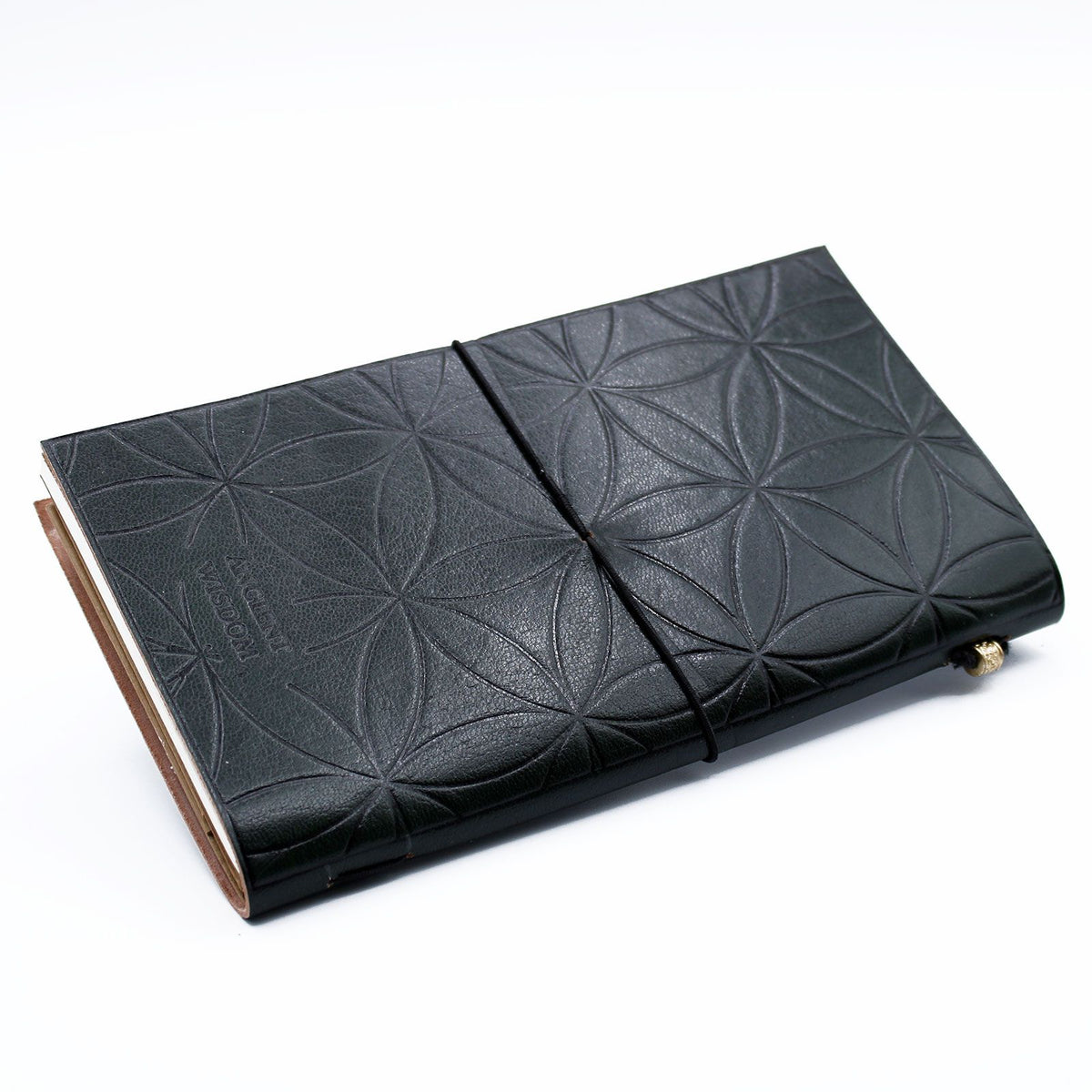 Diario de cuero hecho a mano · Flower of Life · Verde