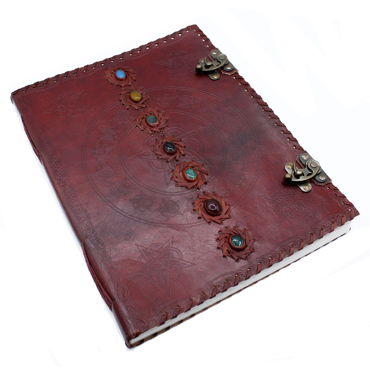 Cuaderno grande de cuero · 7 chakras