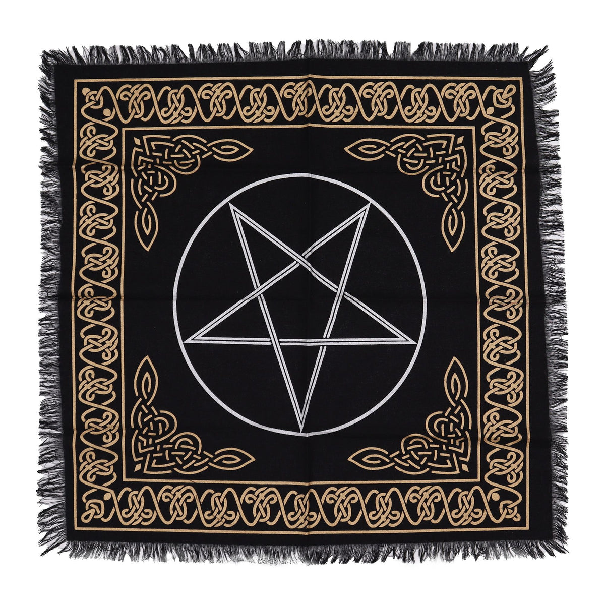 Mantel de altar con flecos · Pentáculo