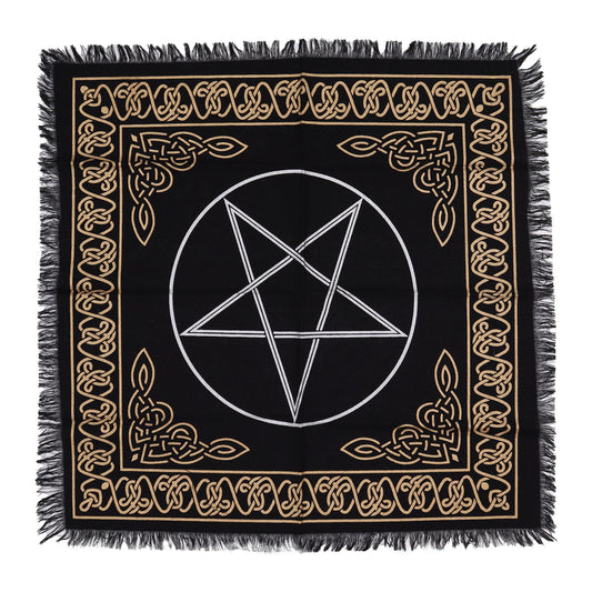 Mantel de altar con flecos · Pentáculo