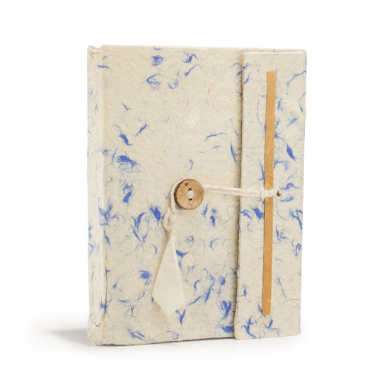 Cuaderno de algodón azul mixto Lokta grande (15x12 cm) - 45 hojas