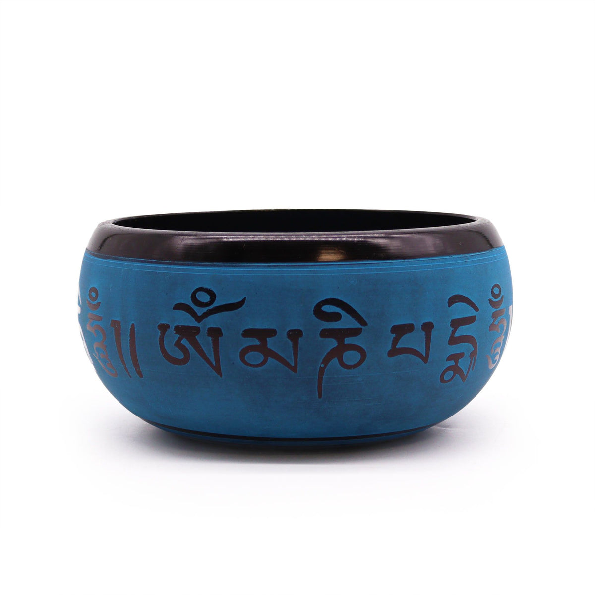 Cuenco tibetano Cinco budas · Azul, 16 cm