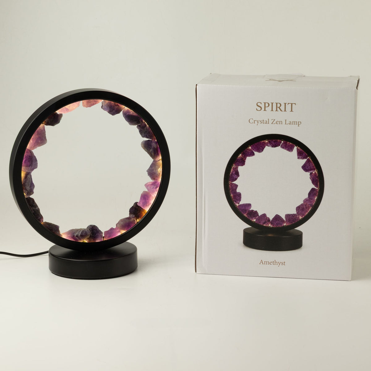 Lámpara con halo de gemas Espíritu Zen – Amatista