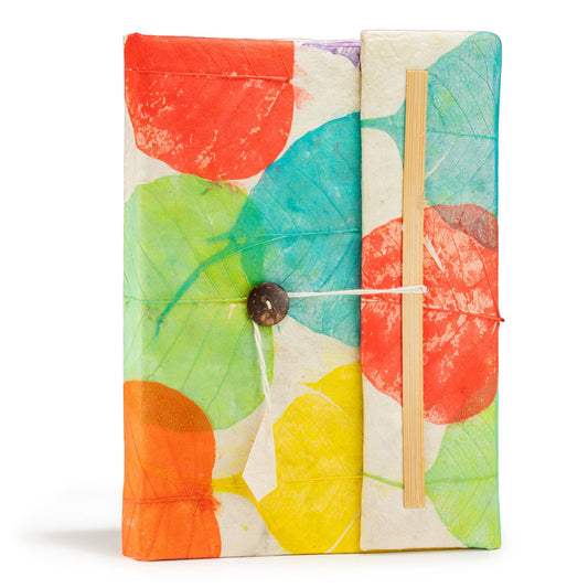 Cuaderno de papel lokta · Hojas de colores · 21 × 15 cm