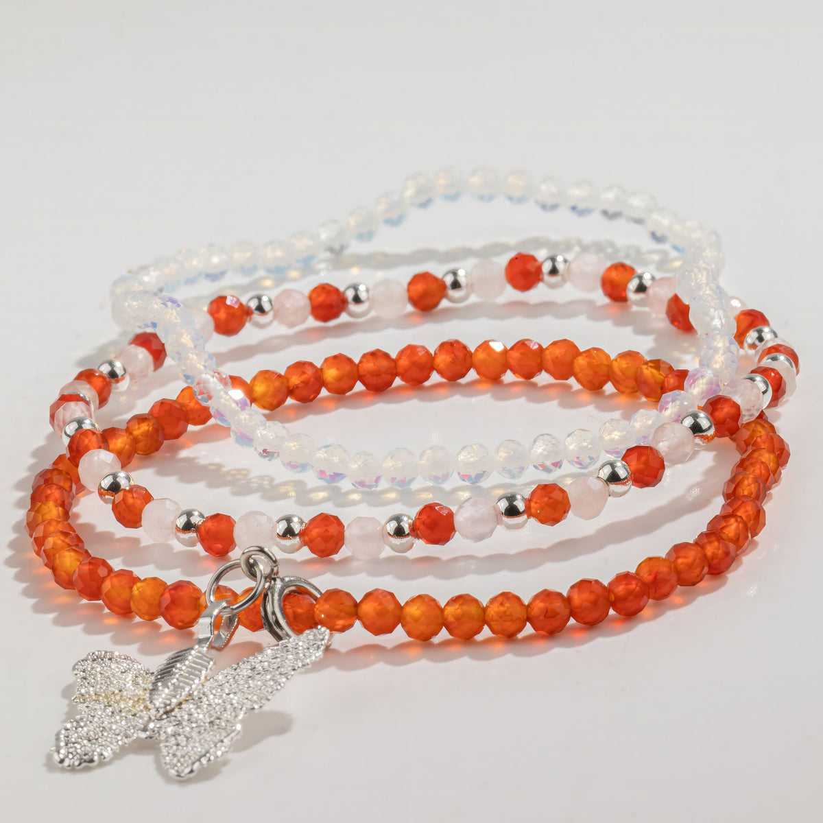 Set de 3 pulseras de piedras Espíritu de Ninfa · Luna de sangre