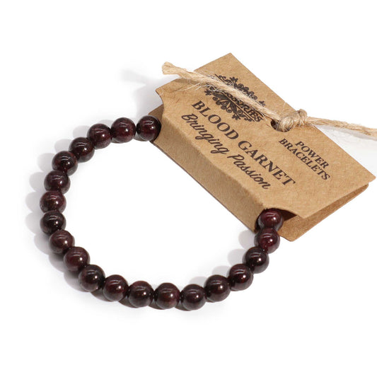 Pulsera de granate · Cuentas de 8 mm