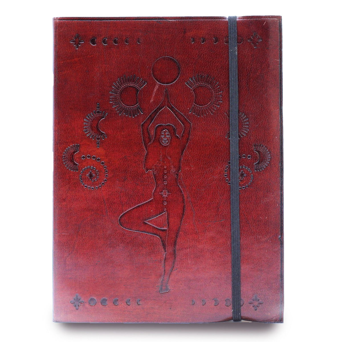 Cuaderno de cuero con cierre elástico · Diosa cósmica