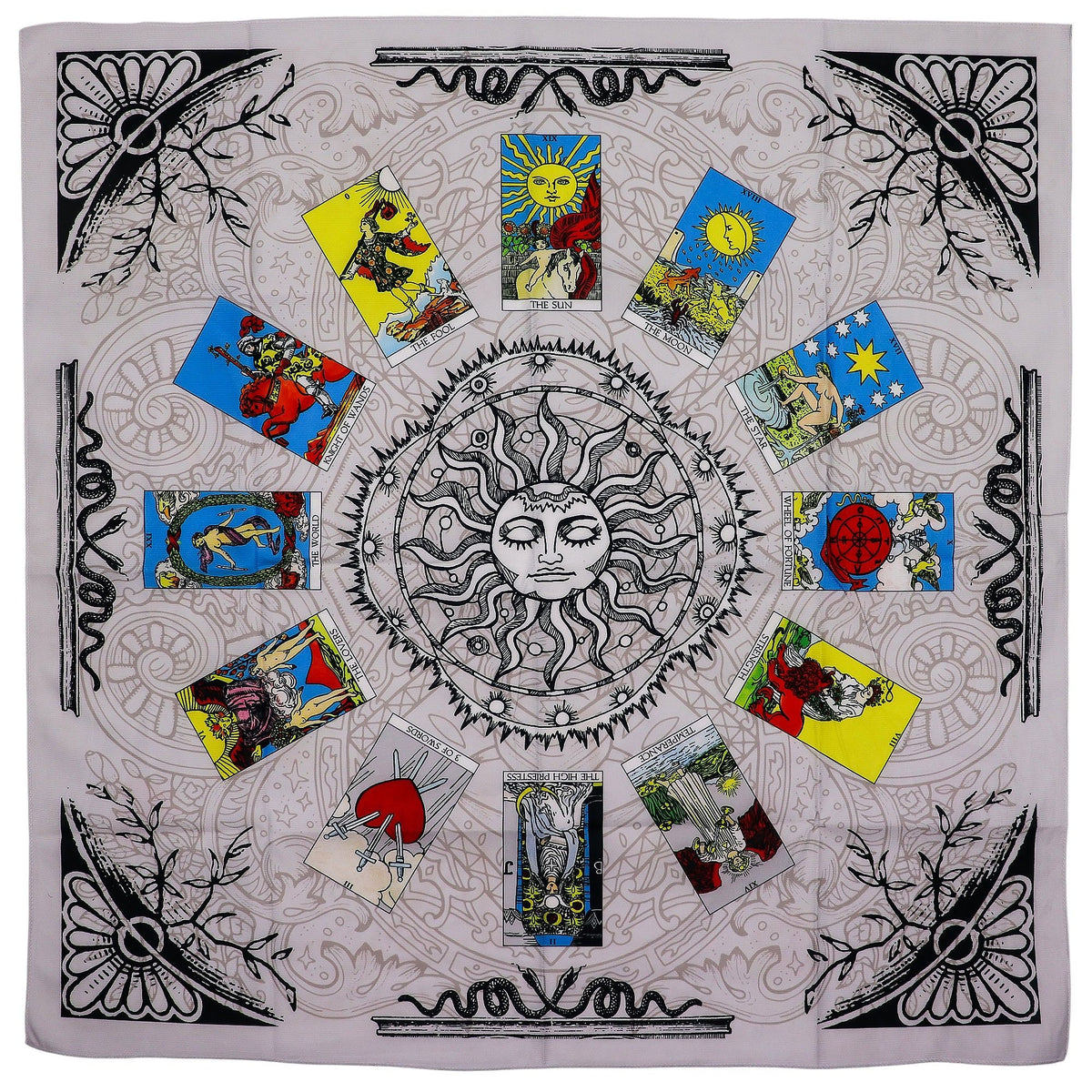 Paño para tarot · Árbol de la vida · 75 × 75 cm