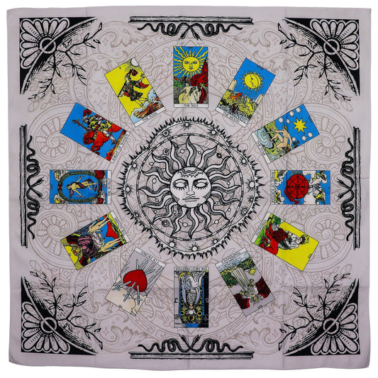 Paño para tarot · Árbol de la vida · 75 × 75 cm