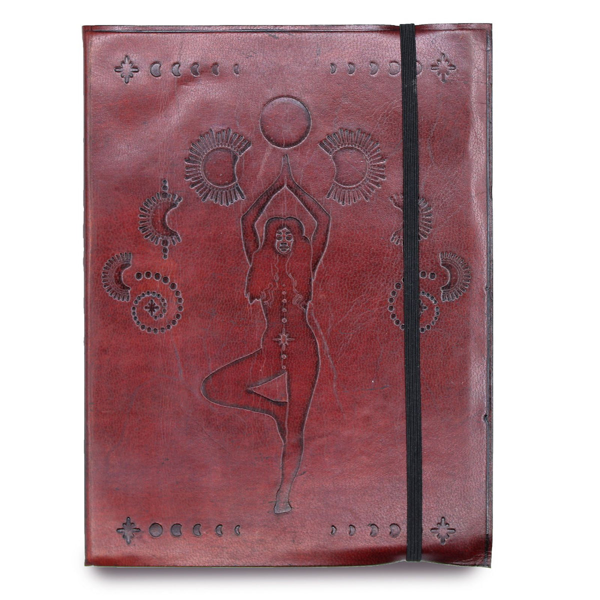 Cuaderno de cuero con cierre elástico · Diosa cósmica