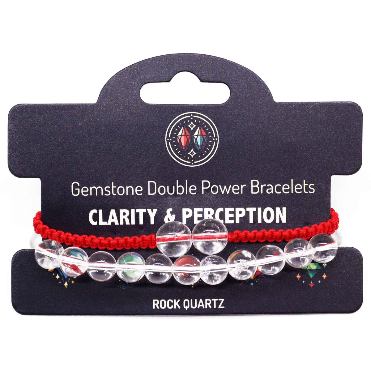 Pulsera doble de cuarzo cristal de roca