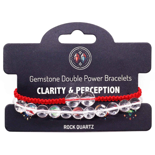 Pulsera doble de cuarzo cristal de roca