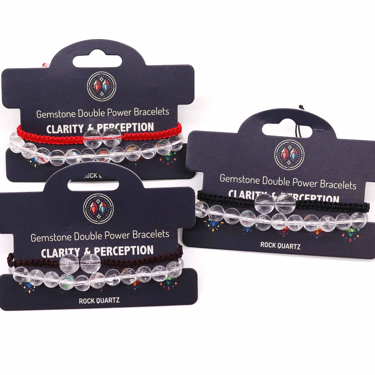 Pulsera doble de cuarzo cristal de roca