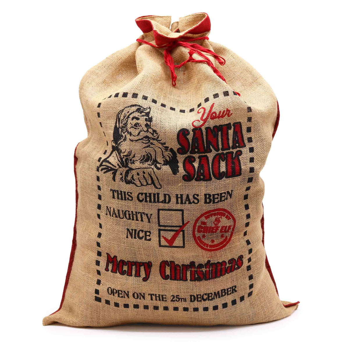 Saco de yute de Papá Noel · Niño bueno