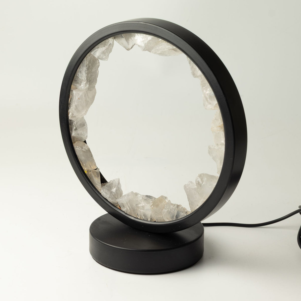Lámpara con halo de gemas Mente Zen – Cuarzo transparente