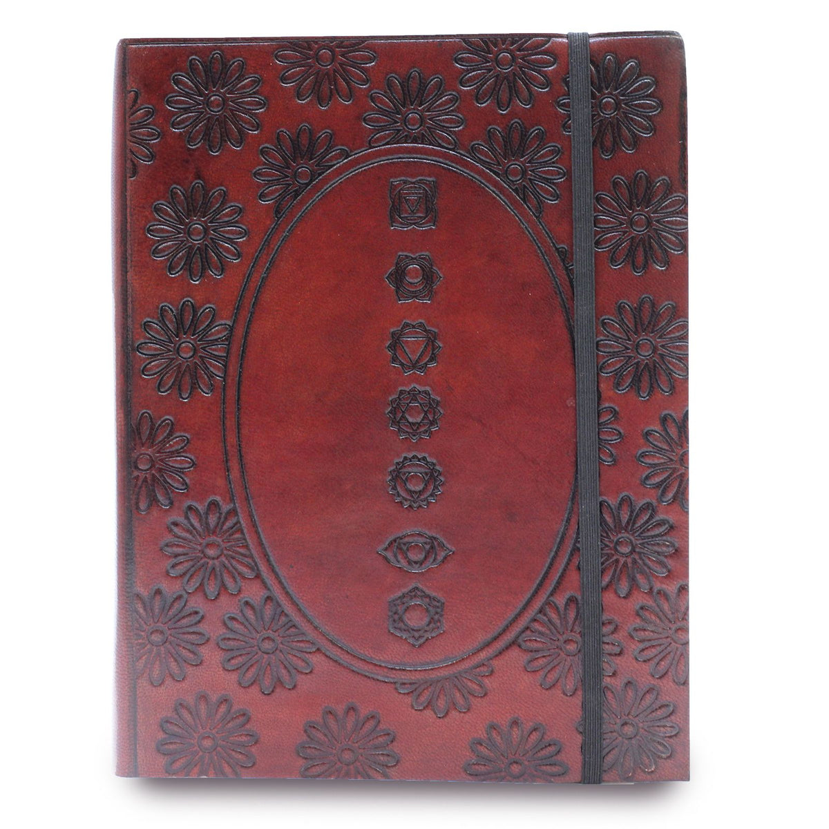 Cuaderno de cuero con cierre elástico · Mandala de los chakras