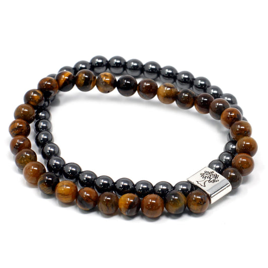 Pulsera de ojo de tigre con cuentas magnéticas