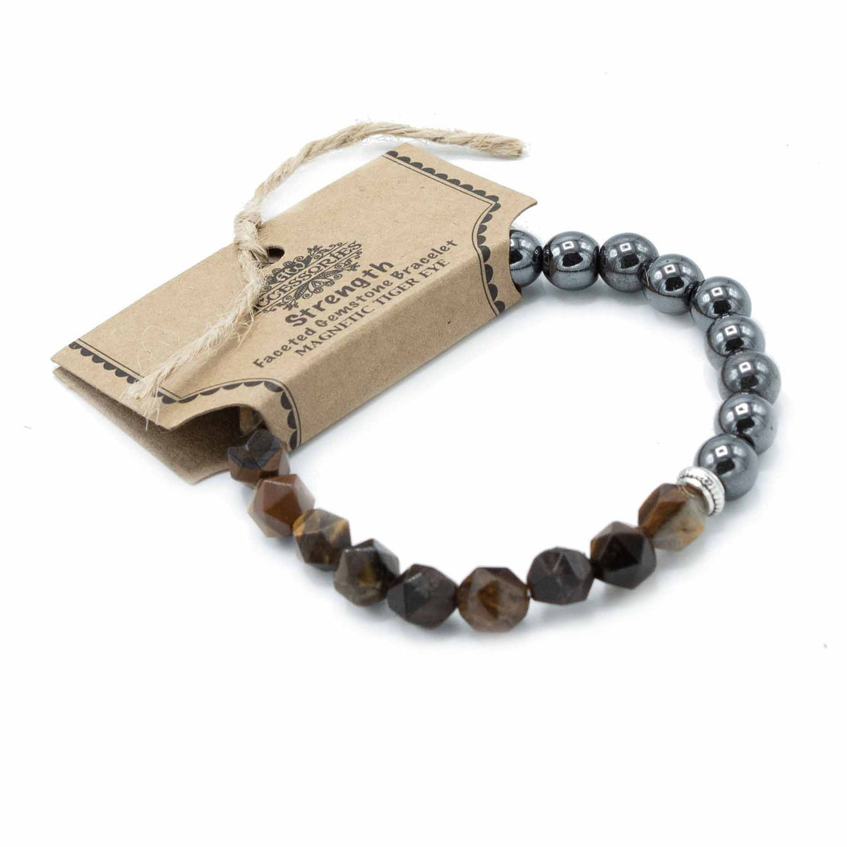 Pulsera de ojo de tigre tallada