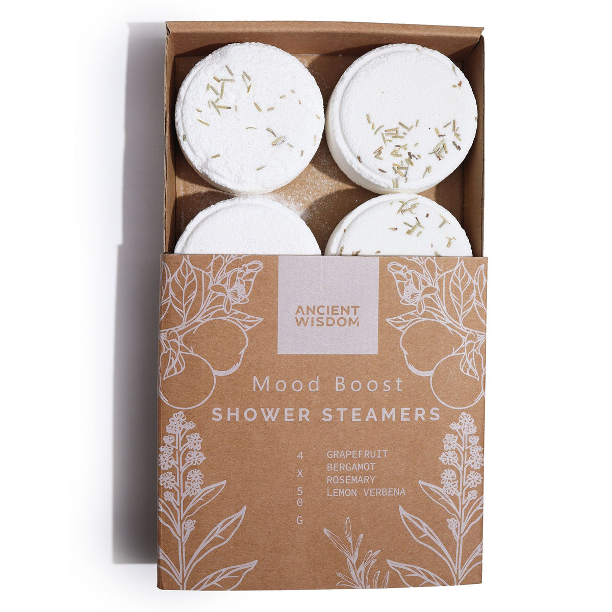 Pastillas de ducha aromáticas · Romero y pomelo · 4 unidades