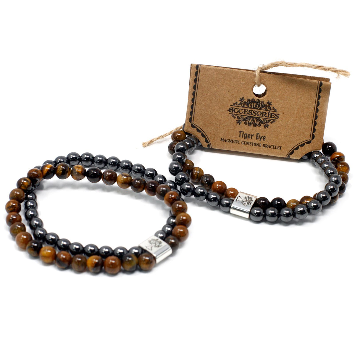 Pulsera de ojo de tigre con cuentas magnéticas