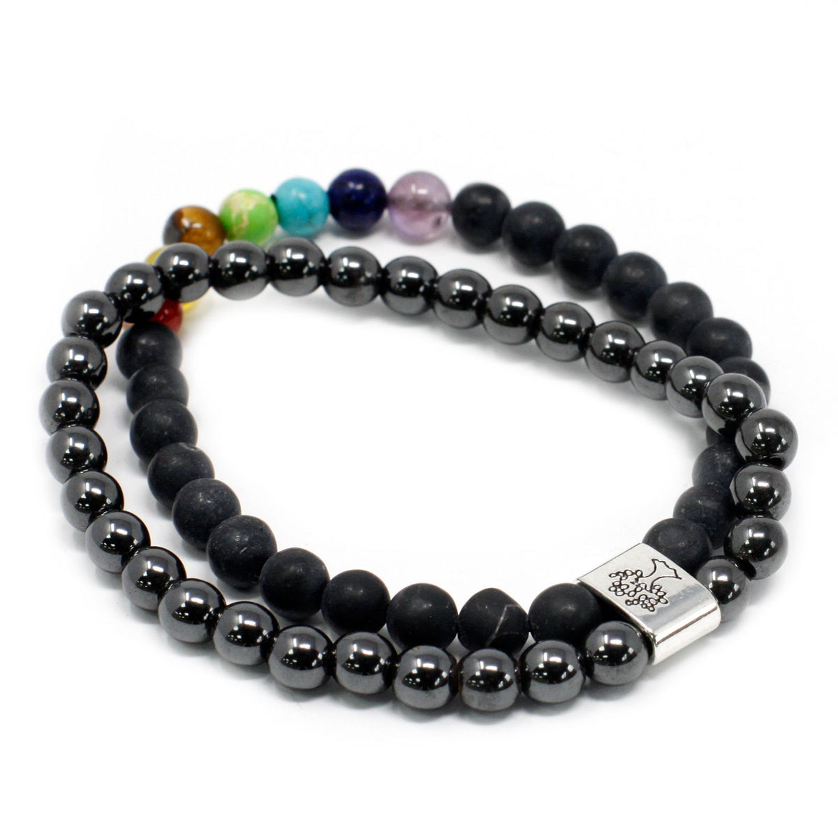 Pulsera de los chakras con piedra negra