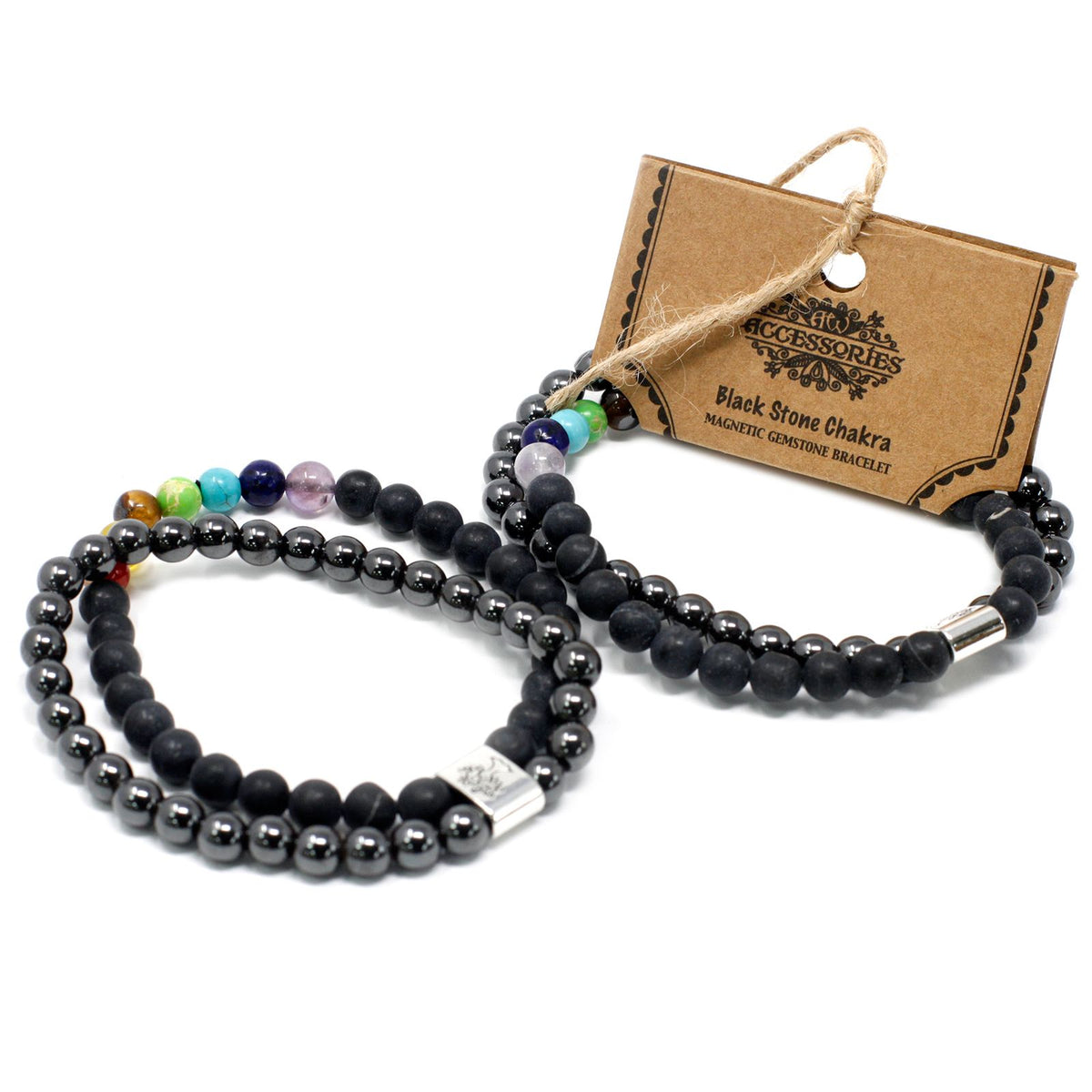 Pulsera de los chakras con piedra negra