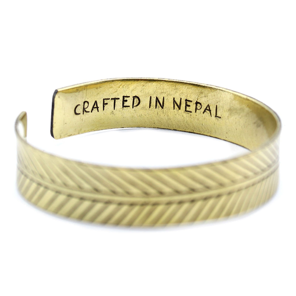 Pulsera tibetana de latón · Hoja tribal ancha