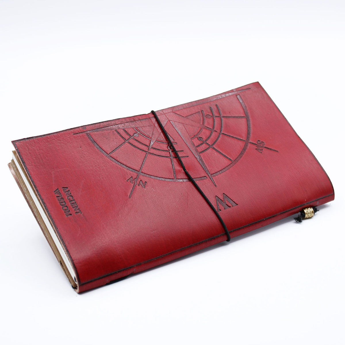Diario de cuero hecho a mano · The Adventure Begins · Rojo