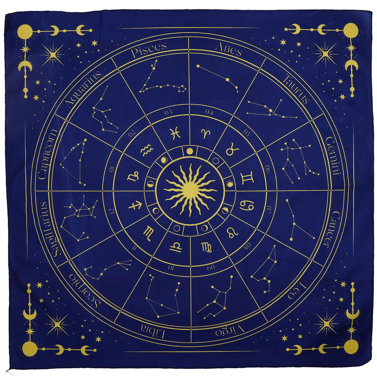 Paño para tarot · Zodiaco · 75 × 75 cm