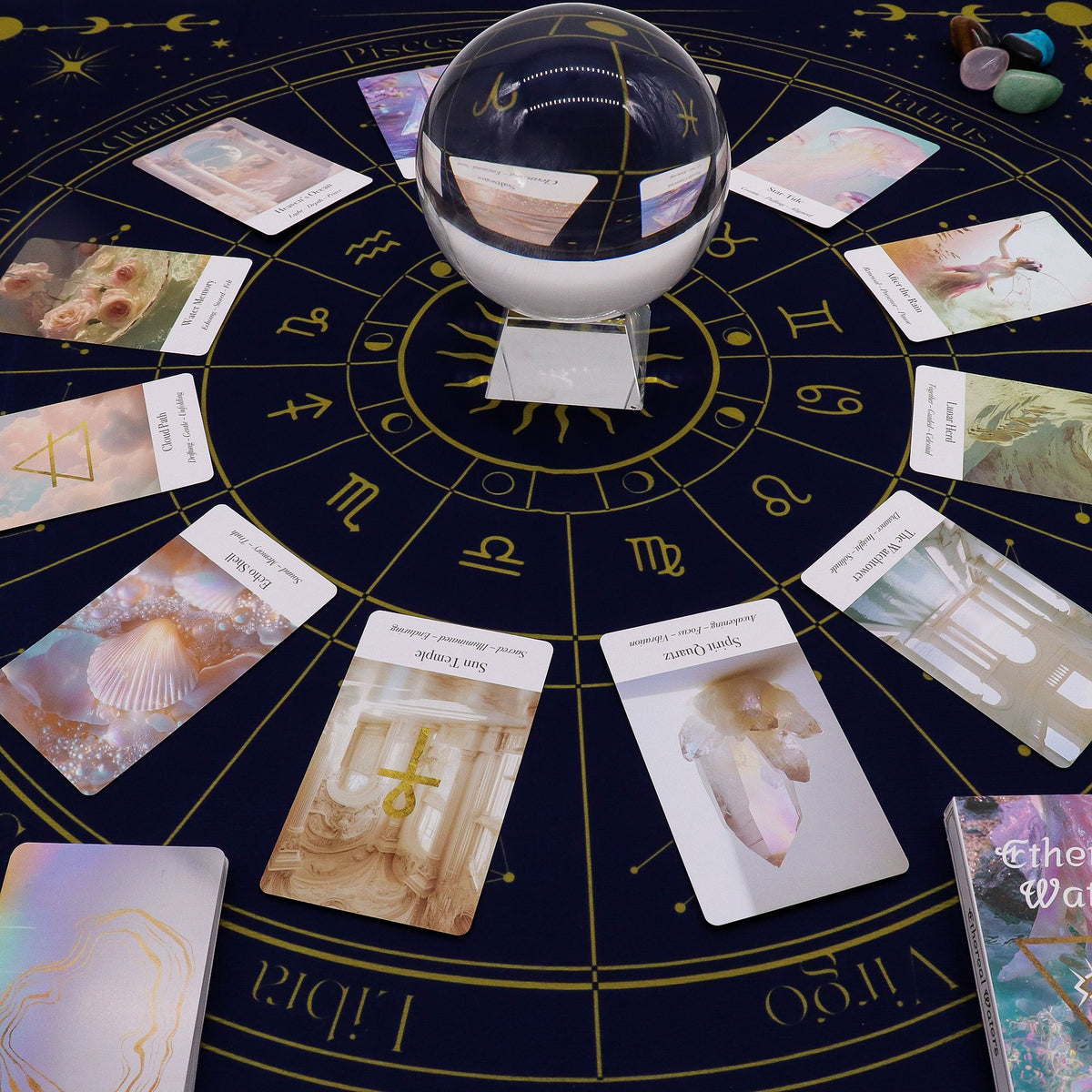 Paño para tarot · Zodiaco · 75 × 75 cm