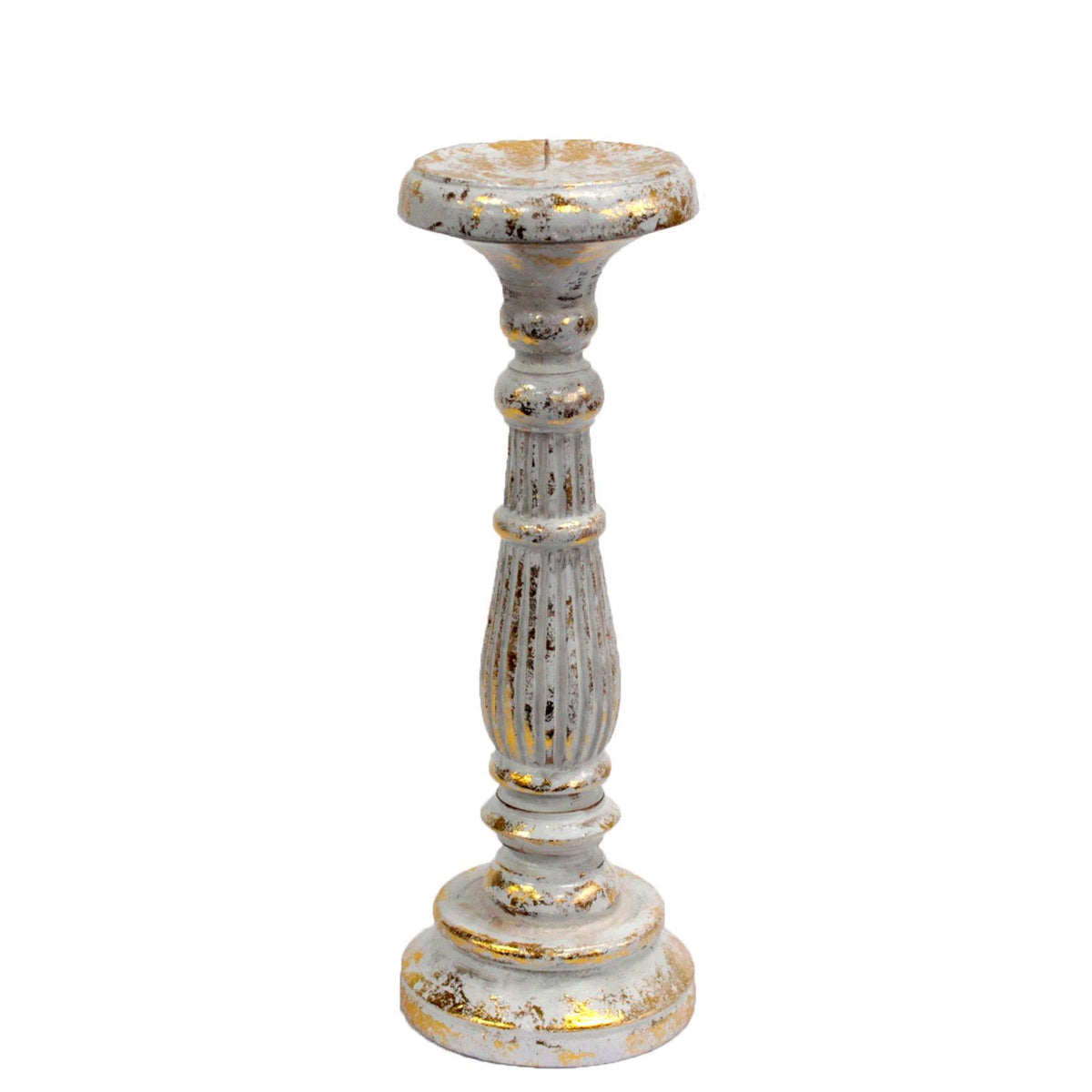 Portavelas de madera · Oro blanco · Mediano