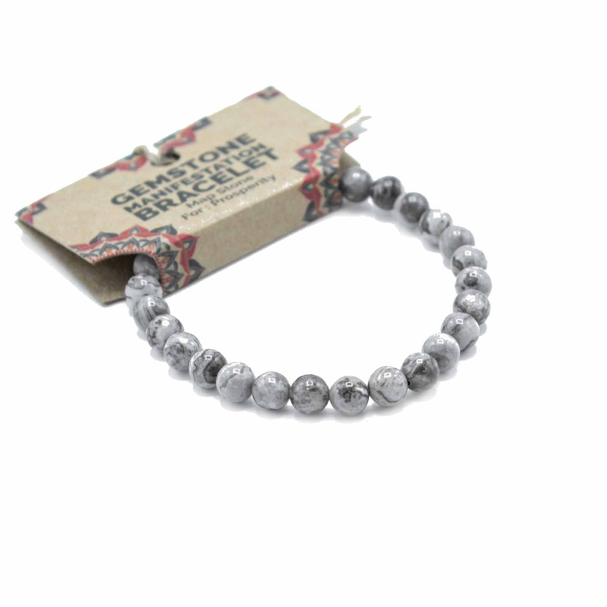 Pulsera de intención de jaspe mapa · Prosperidad