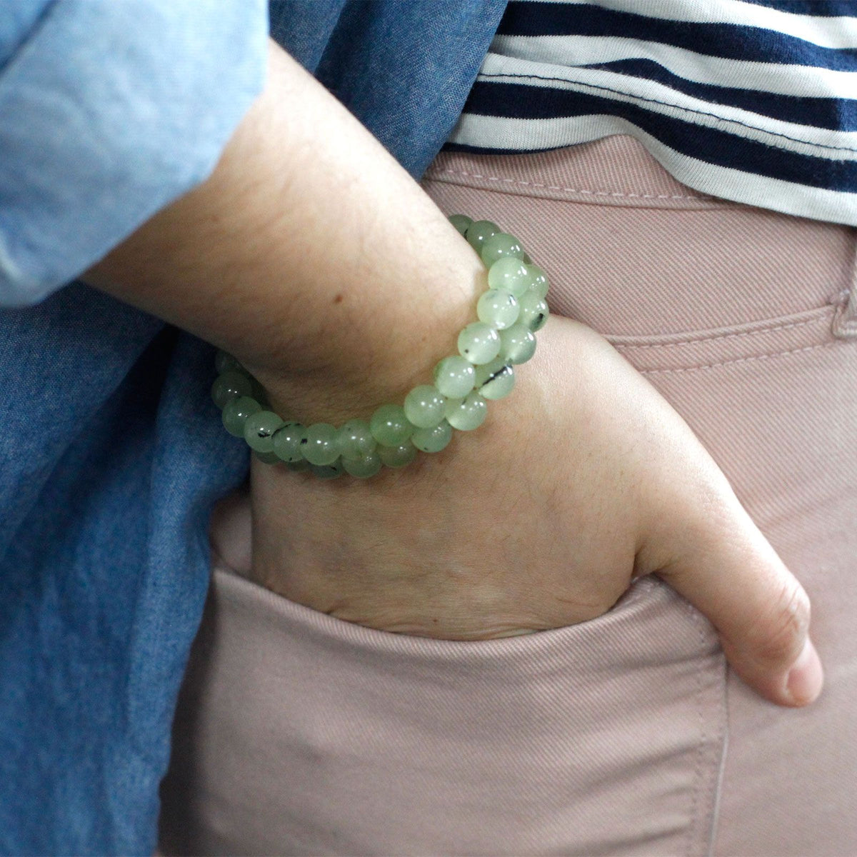 Pulsera de jade · Cuentas de 8 mm