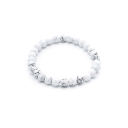 Pulsera de intención de jaspe blanco · Paz
